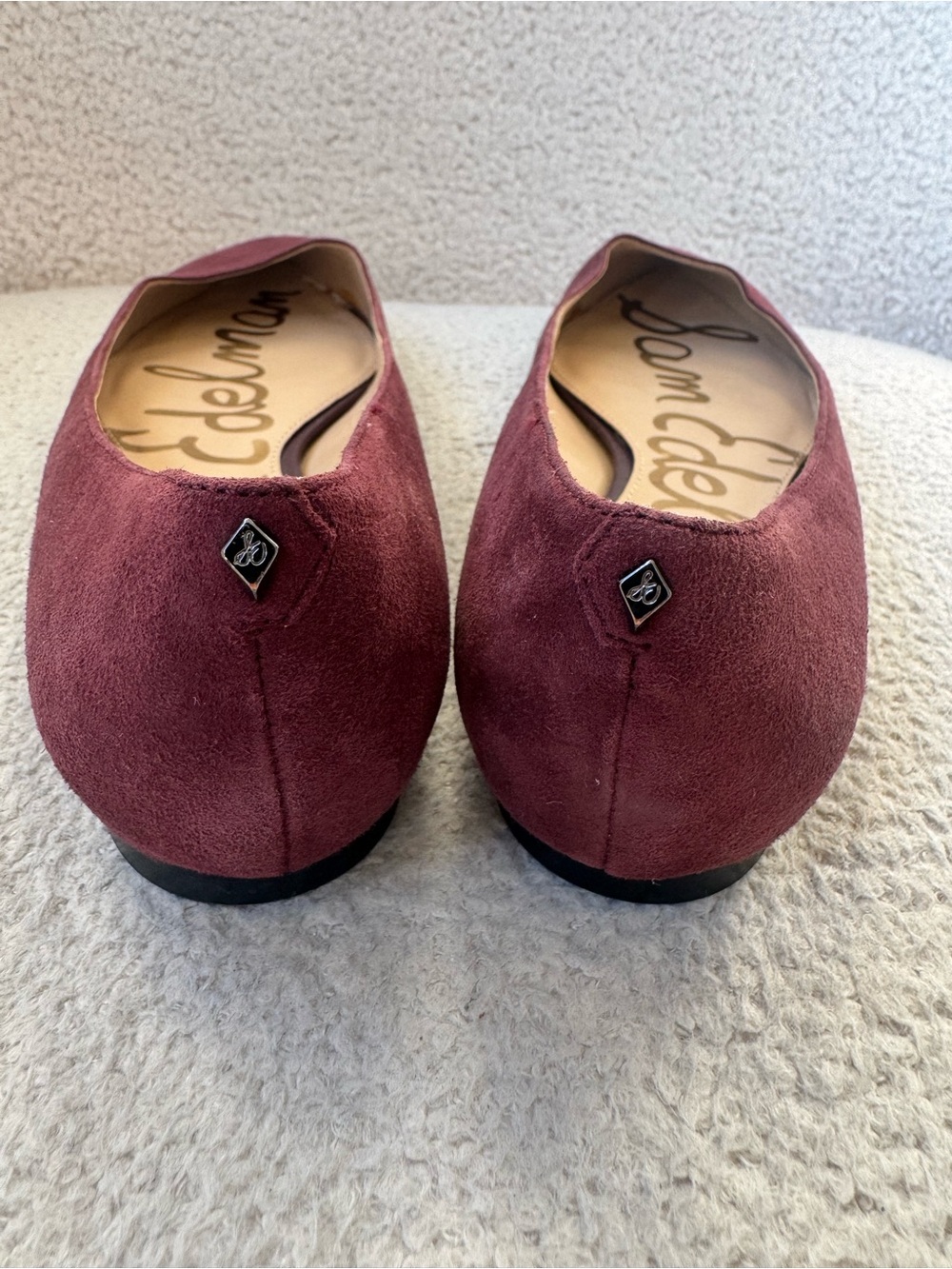 Sam Edelman Women's Pointed Toe Flats - Plum Suede - Picture 3 of 6